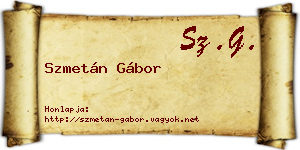 Szmetán Gábor névjegykártya